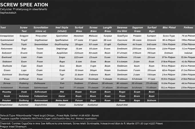 screw size screw size