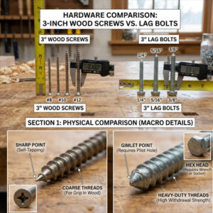 3 inch wood screws vs lag bolts