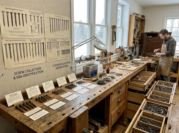 vintage wood screws for furniture restoration